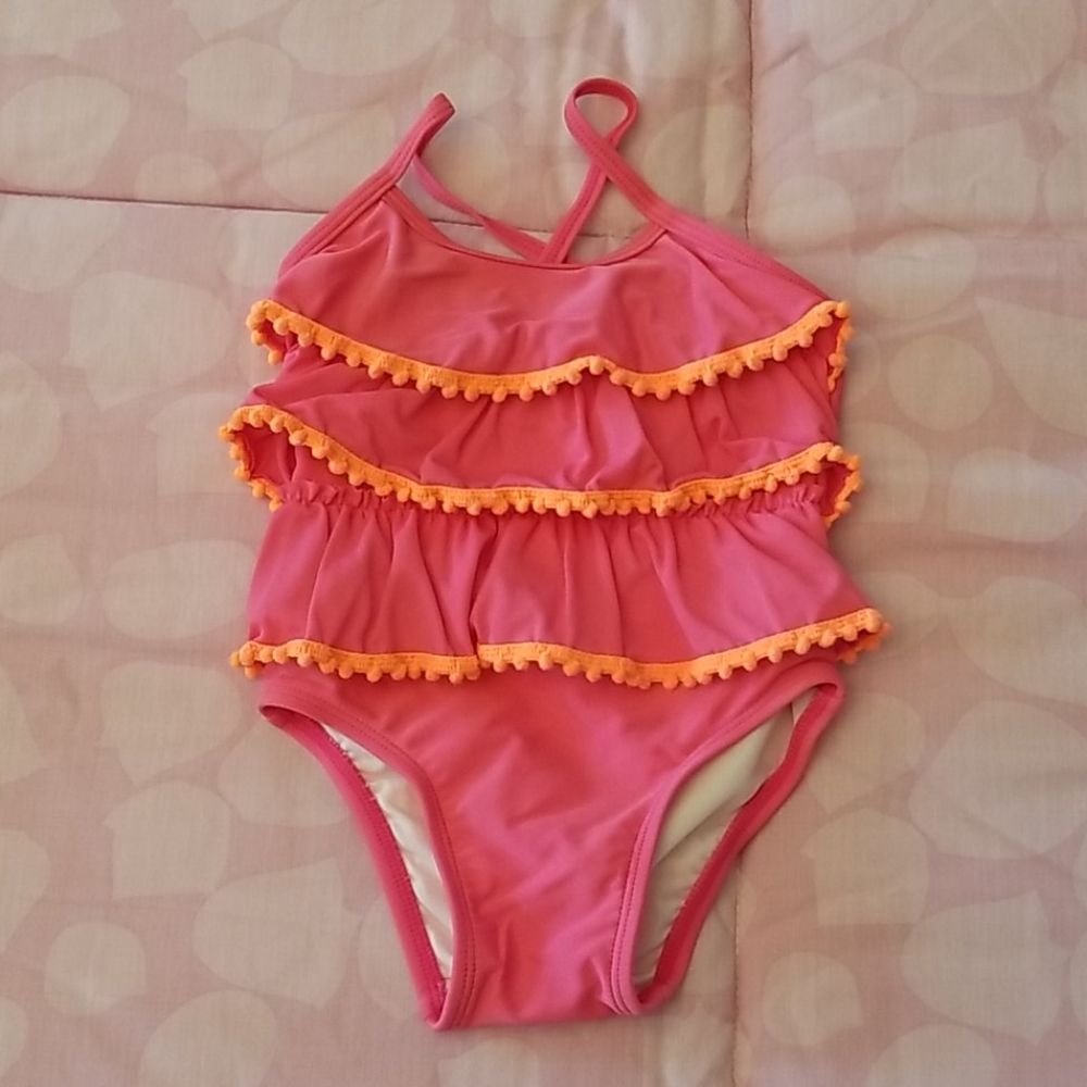 Circo Baby Girl Pink Ruffled One Piece Swimsuit